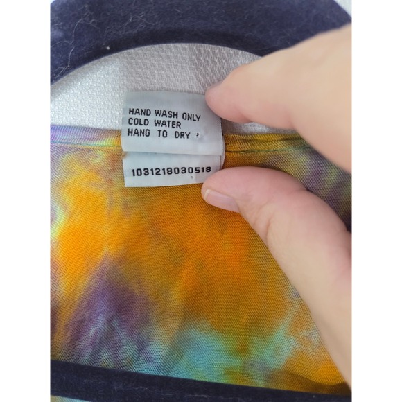 Dharma Trading Co Tie Dye Kimono Cardigan Open Front Ruffle Sleeve 2XL Indonesia - Picture 3 of 7